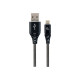 GEMBIRD CC-USB2B-AMmBM-2M-BW Premium cotton braided Micro-USB charging and data cable 2m black/white