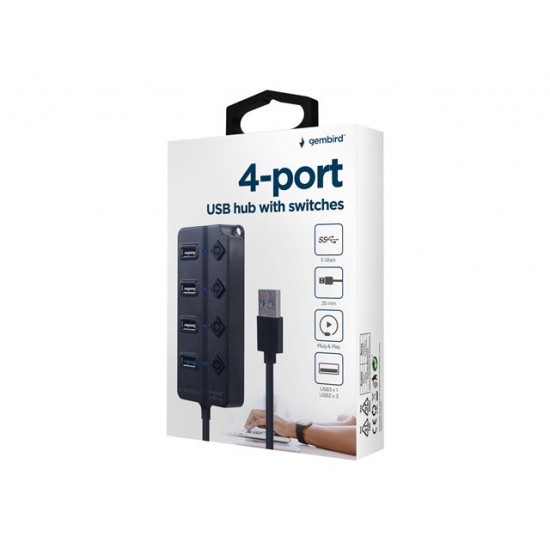 I/O HUB USB3 4PORT/UHB-U3P1U2P3-02 GEMBIRD