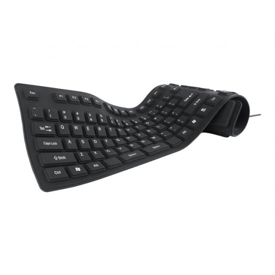 GEMBIRD KB-109F-B Flexible keyboard USB + OTG black color US layout
