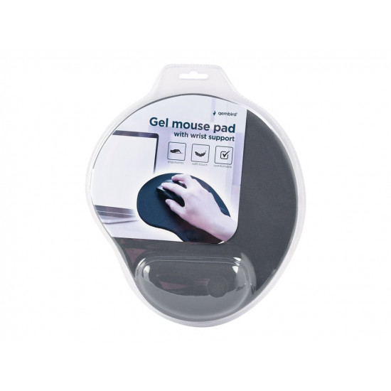 GEMBIRD MP-GEL-GR Gel mouse pad with wrist support grey