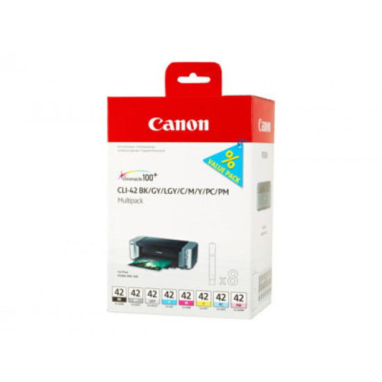 CANON 1LB CLI-42 8inks ink cartridge black and colour standard capacity multipack full 8 inks