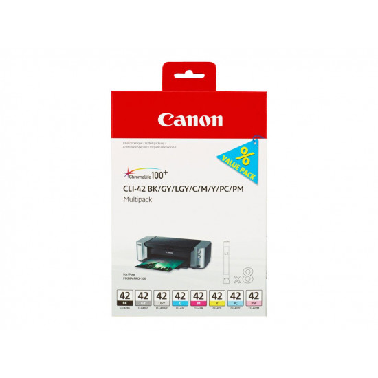 CANON 1LB CLI-42 8inks ink cartridge black and colour standard capacity multipack full 8 inks