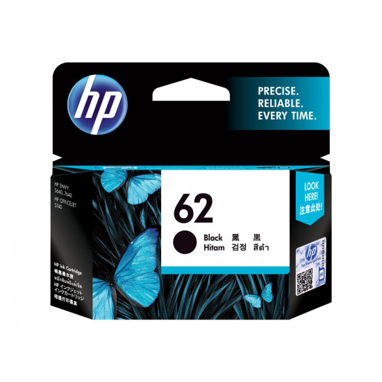 HP 62 ink cartridge black standard capacity 1-pack