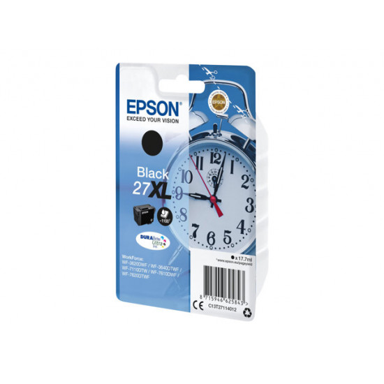 EPSON 27XL ink cartridge black high capacity 17.7ml 1.100 pages 1-pack blister without alarm - DURABrite ultra ink