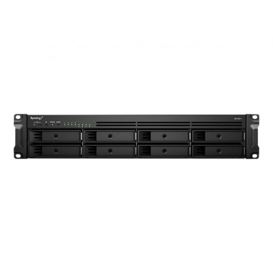 SYNOLOGY RS1221+ 8-Bay NAS-Rackmount AMD Ryzen V1500B 4-core 2.2 GHz 4GB DDR4 up to 32GB RJ-45 4x1GbE 2xUSB 3.2 1xeSATA