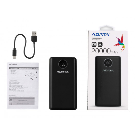 ADATA P20000QCD Powerbank Black