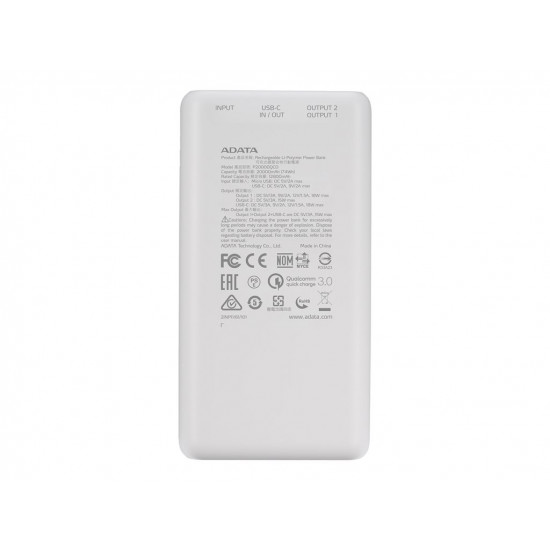 ADATA P20000QCD Powerbank 20000mAh White