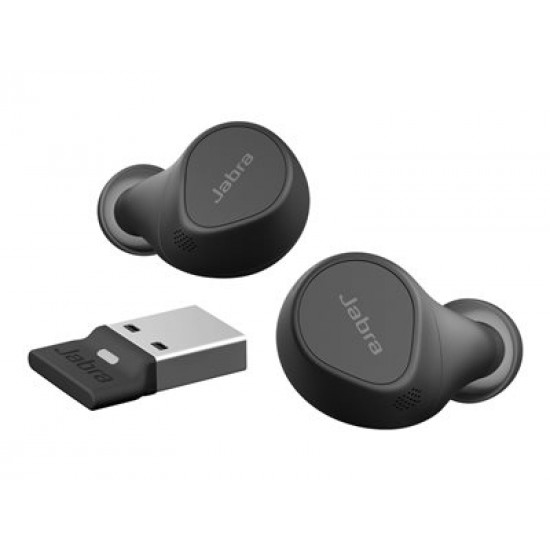 JABRA Evolve2 Buds MS Cradle USB-A MS Link 380 BT adapter USB-A MS 30cm USB-C to USB-A cable Ear gels warranty