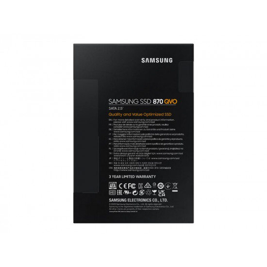 SSD|SAMSUNG|870 QVO|1TB|Write speed 530 MBytes/sec|Read speed 560 MBytes/sec|2,5