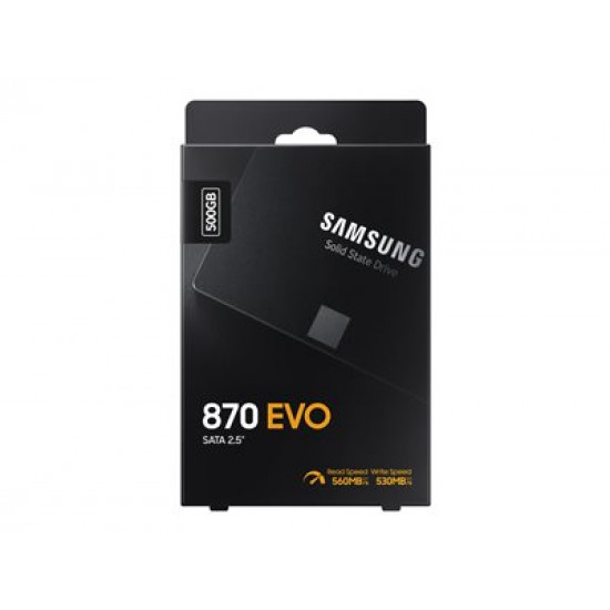 Samsung 870 EVO 500GB SSD, 2.5'' 6.5mm, SATA 6Gb/s, Read/Write: 560 / 530 MB/s