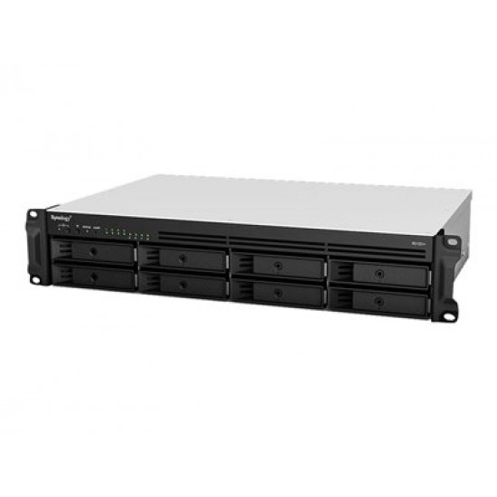 SYNOLOGY RS1221RP+ 8-Bay NAS-Rackmount AMD Ryzen V1500B quad-core 2.2 GHz 4GB DDR4 up to 32GB RJ-45 4x1GbE 2xUSB 3.2 1xeSATA