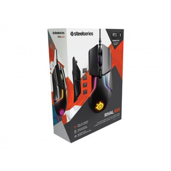 SteelSeries Rival 600 RGB 12000 CPI TrueMove3+ Dual Optical Gaming Mouse 62446