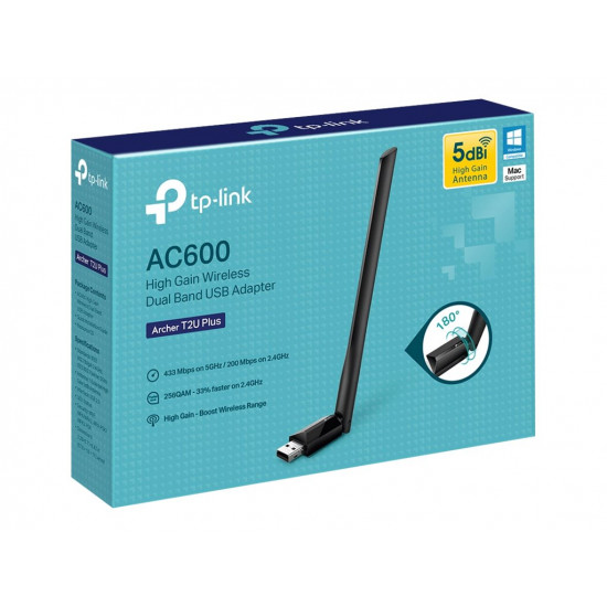 WRL ADAPTER 600MBPS USB/ARCHER T2U PLUS TP-LINK