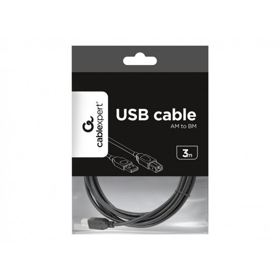 CABLE l USB 2.0 l AB AM-BM 3m black