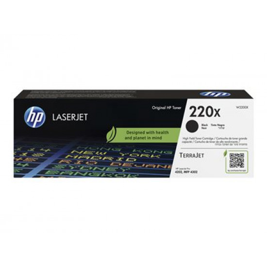 HP original toner W2200X, black, 7500p, HP 220X, high capacity, HP Color LaserJet Pro MFP 4301, MFP 4303