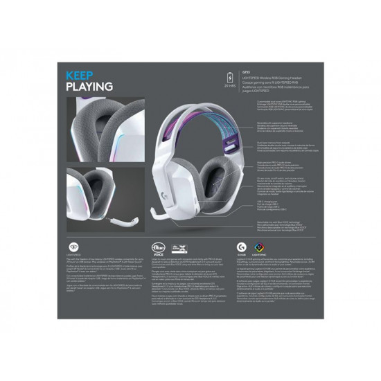 Logitech Lightspeed Gaming Headset G733 white