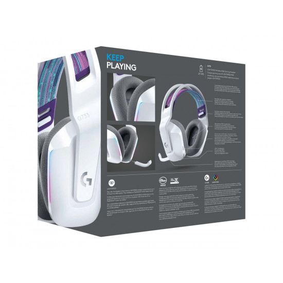 LOGITECH G733 LightSpeed Wireless RGB Gaming Headset - WHITE - EMEA