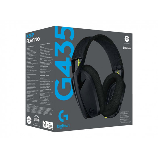 LOGITECH G435 LightSpeed Wireless Gaming Headset - BLACK - EMEA