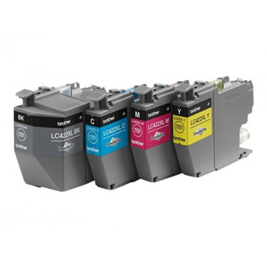 BROTHER Black Cyan Magenta and Yellow Ink Cartridges Multipack Each cartridge prints up to 1500 pages for CMY and 3000 for K - DR Ve