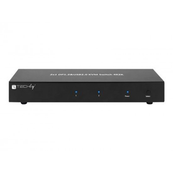 TECHLY 101928 2-port DisplayPort/USB dual-monitor KVM switch 2x1 with audio