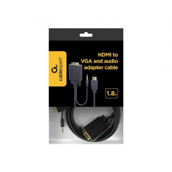 CABLE HDMI-VGA +3.5MM/1.8M A-HDMI-VGA-03-6 GEMBIRD