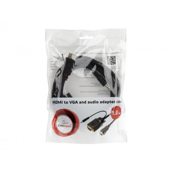 CABLE HDMI-VGA +3.5MM/1.8M A-HDMI-VGA-03-6 GEMBIRD