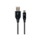 GEMBIRD CC-USB2B-AMCM-2M-BW Premium cotton braided Type-C USB charging and data cable 2m black/white