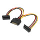 Sata power cable Sata- (M) 2xSATA angled 15cm