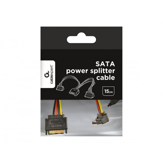 Sata power cable Sata- (M) 2xSATA angled 15cm