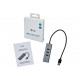 USB 3.0 Metal 3 Port HUB with Gigabit Ethernet Adapter