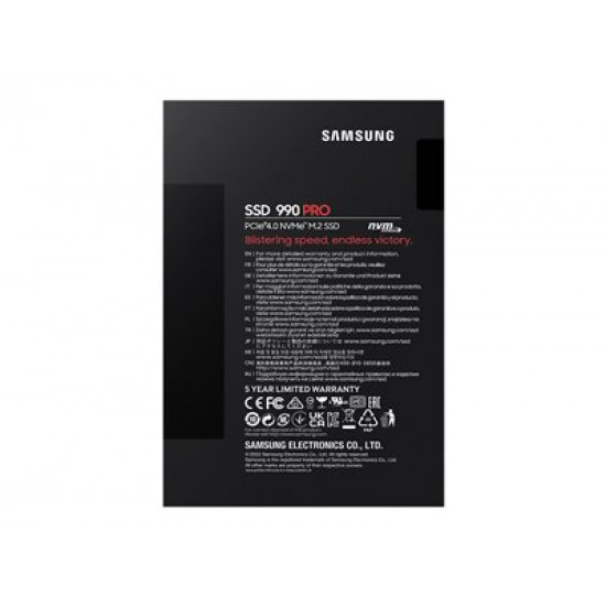 Samsung SSD 2TB M.2 PCIEx4 PCI Gen4.0 990 Pro without Heatsink 1200 TBW 5 yrs