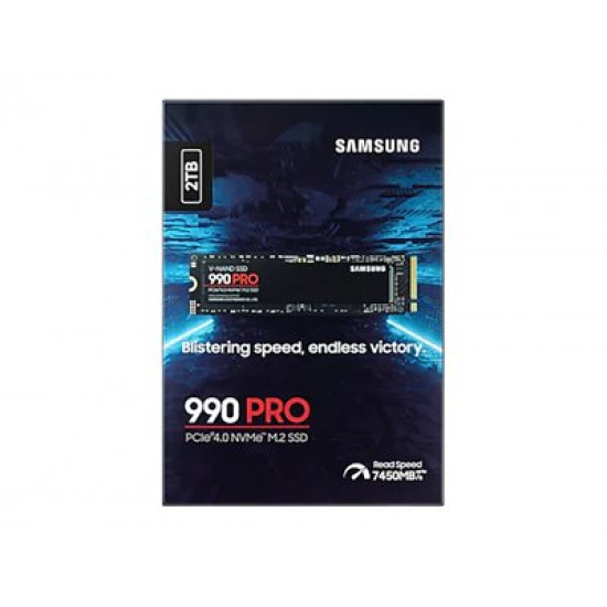 SSD|SAMSUNG|990 PRO|2TB|M.2|PCIE|NVMe|MLC|Write speed 6900 MBytes/sec|Read speed 7450 MBytes/sec|2.3mm|TBW 1200 TB|MTBF 1500000 hours|MZ-V9P2T0BW