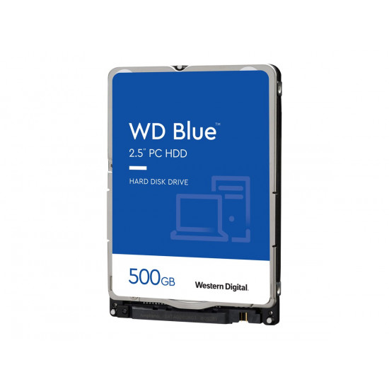 WD Blue Mobile 500GB HDD 5400rpm SATA serial ATA 6Gb/s 128MB cache 2.5inch RoHS compliant intern Bulk