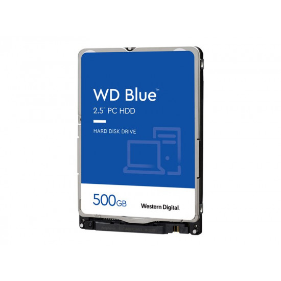 WD Blue Mobile 500GB HDD 5400rpm SATA serial ATA 6Gb/s 128MB cache 2.5inch RoHS compliant intern Bulk