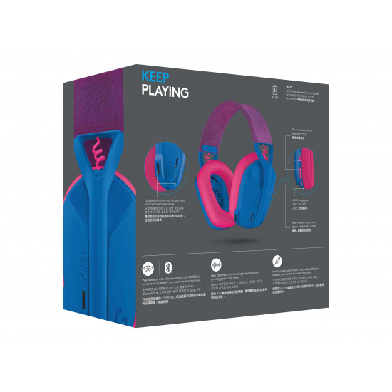 LOGITECH G435 LightSpeed Wireless Gaming Headset - BLUE - EMEA