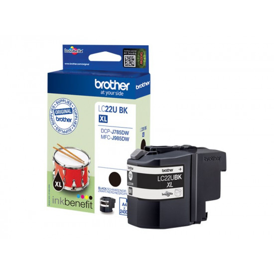 BROTHER LC22UBK Ink black 2400pages for DCP-J785DW