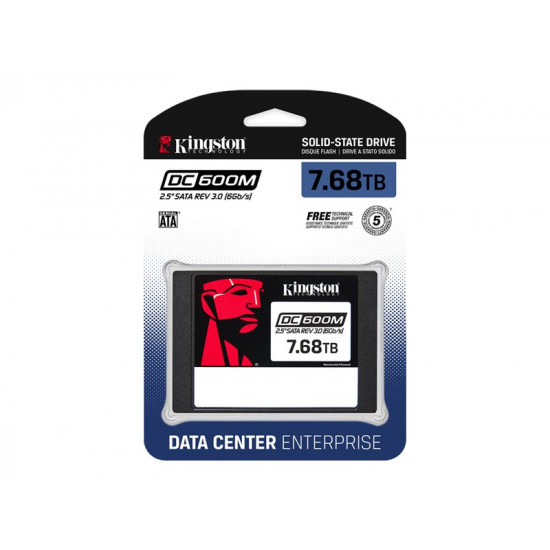 KINGSTON 7.68TB DC600M 2.5inch SATA3 mixed-use data center SSD for enterprise servers and NAS (VMWare Ready)