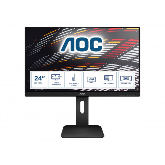 AOC X24P1 24inch display The 16:10 aspect ratio and 1920x1200 resolution sized 3-sides frameless