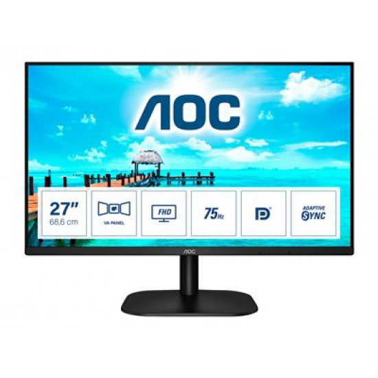 AOC 27B2QAM 27inch VA FHD 75Hz 250 cd/m2 4ms D-SUB HDMI DP Speakers