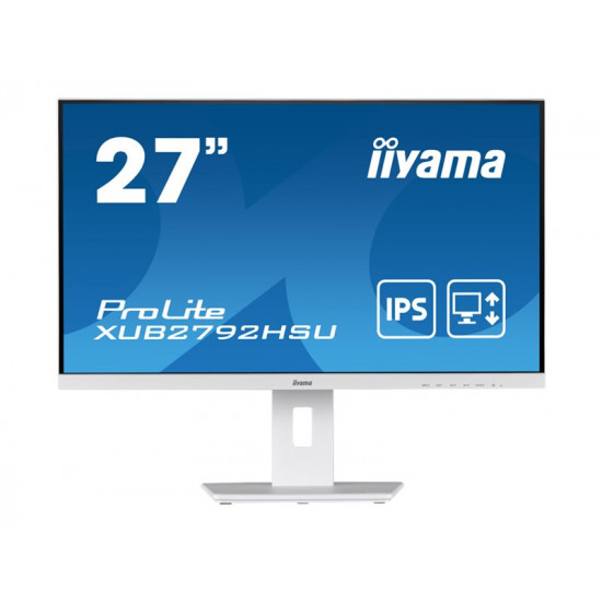 IIYAMA XUB2792HSU-W5 27inch ETE IPS-panel 1920x1080 250cd/m2 4ms VGA HDMI DP USB-HUB 2x2.0 Speakers 15cm Height Adj. Stand