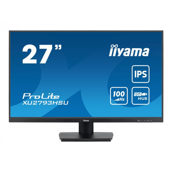 IIYAMA XU2793HSU-B6 27inch ETE IPS-panel 1920x1080 100Hz 250cd/m Speakers HDMI DisplayPort 1ms MPRT FreeSync USB-HUB