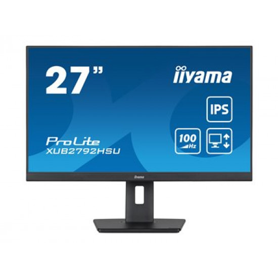 IIYAMA XUB2792HSU-B6 27inch ETE IPS-panel 1920x1080 100Hz 250cd/m 15cm Height Adj. Stand Speakers HDMI DisplayPort 0.4ms