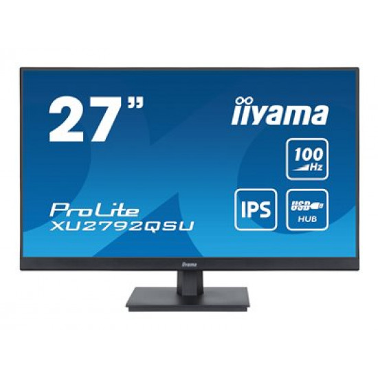 IIYAMA XU2792QSU-B6 27inch ETE IPS-panel 2560x1440 100Hz 0.4ms MPRT FreeSync 250cd/m HDMI DisplayPort Speakers USB-HUB