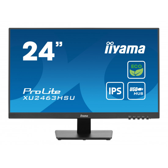 IIYAMA XU2463HSU-B1 23.8inch ETE IPS EyeComfort/EyeSafe 2.0 FHD 100Hz 250cd/m2 3ms Speakers HDMI DP GTG USB 2x 3.2 FreeSync