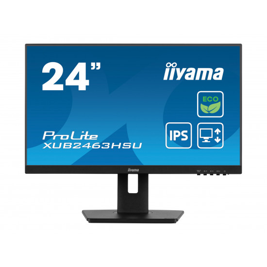 IIYAMA XUB2463HSU-B1 23.8inch ETE IPS EyeComfort/EyeSafe 2.0 FHD 100Hz 250cd/m2 3ms Speakers HDMI DP 2xUSB 3.2 15cm Heigt Adj.