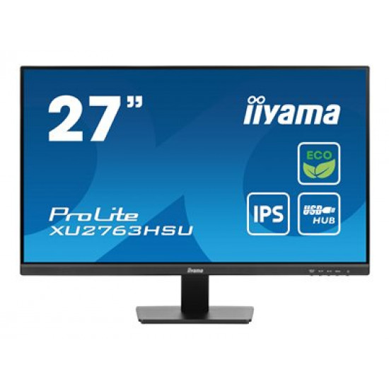 IIYAMA XU2763HSU-B1 27inch ETE IPS EyeComfort/EyeSafe 2.0 FHD 100Hz 250cd/m2 3ms GTG Speakers HDMI DP USB 2x 3.2