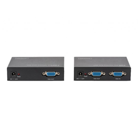 DIGITUS DS-51201 KVM Extender USB 1 Local + 1 Remote User up to 200M CAT5 UTP resolution 1920x1080 at 60Hz