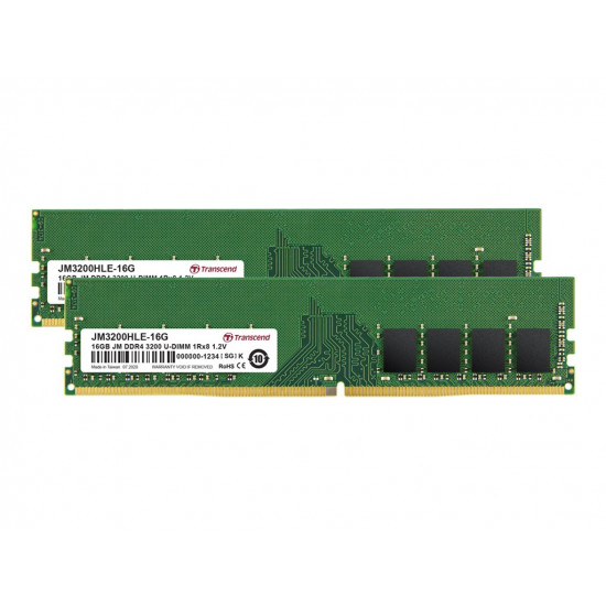 TRANSCEND JetRam 32GB KIT DDR4 3200Mhz U-DIMM 1Rx8 2Gx8 CL22 1.2V