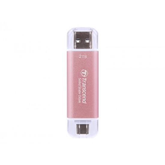 TRANSCEND ESD310P 2TB External SSD USB 10Gbps Type C/A Pink