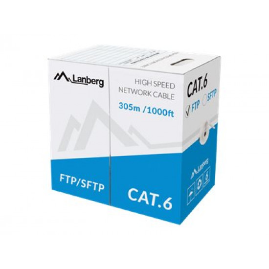LANBERG LCF6-11CU-0305-S FTP stranded cable CU cat. 6 305m gray